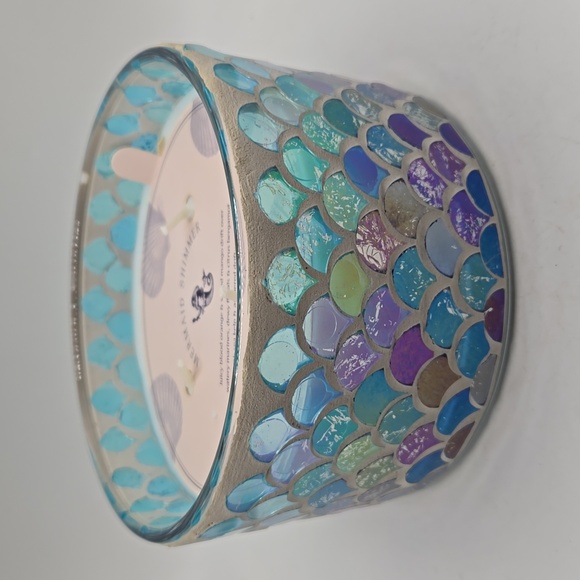 DW Home Mermaid Shimmer Three Wick Mosaic Candle - Picture 1 of 3